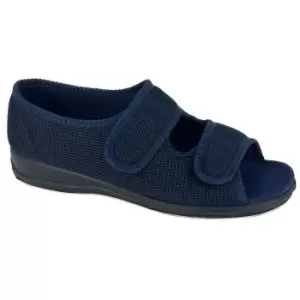 Sleepers Womens/Ladies Betty Extra Wide Slippers (7 UK) (Navy Blue)
