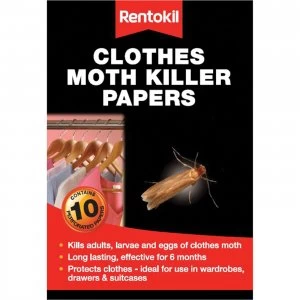 Rentokil Clothes Moth Papers Pack of 10
