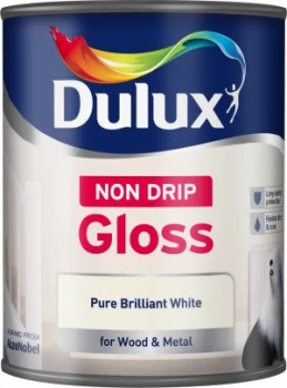 Dulux Non Drip Pure Brilliant White Gloss High Sheen Paint 750ml