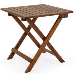 Garden Side Table Acacia Wood 46x46cm Foldable