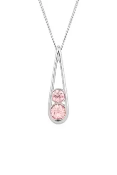 Recycled Sterling Silver & Pink CZ Teardrop Pendant Necklace