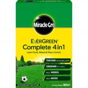 Evergreen Complete 4-in-1 Lawn Feed Weed and Moss Killer 80msq 2.8kg MCPA, Mecoprop-P, Ferrous Sulphate