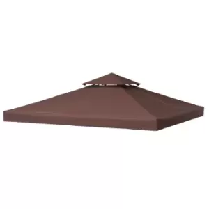 Outsunny 3m 2 Tier Replacement Gazebo Canopy - Coffee