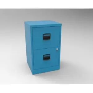 Bisley 2 Drawer Metal Filing Cabinet - Azure