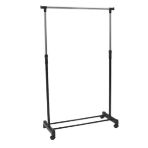 Adjustable Single Mobile Garment Clothes Rail With Wheels