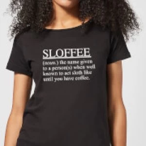 Sloffee Womens T-Shirt - Black - 5XL