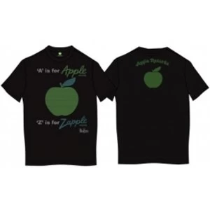 A is for Apple Mens Black Vintage Print T-Shirt: XX-Large