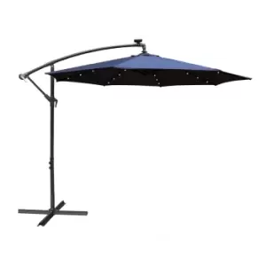 Airwave 3m Banana Hanging Parasol with Solar LED Spotlights (base not included) - Navy
