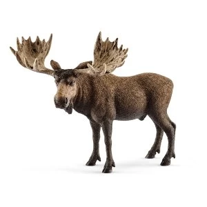 SCHLEICH Wild Life Moose Bull Toy Figure