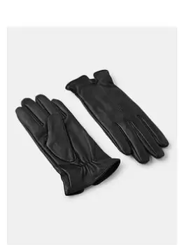 Accessorize Luxe Leather Glove, Black, Size M/L, Women