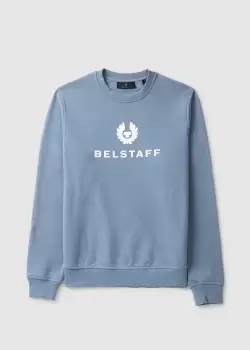 Belstaff Mens Signature Crewneck Sweatshirt In Blue Flint