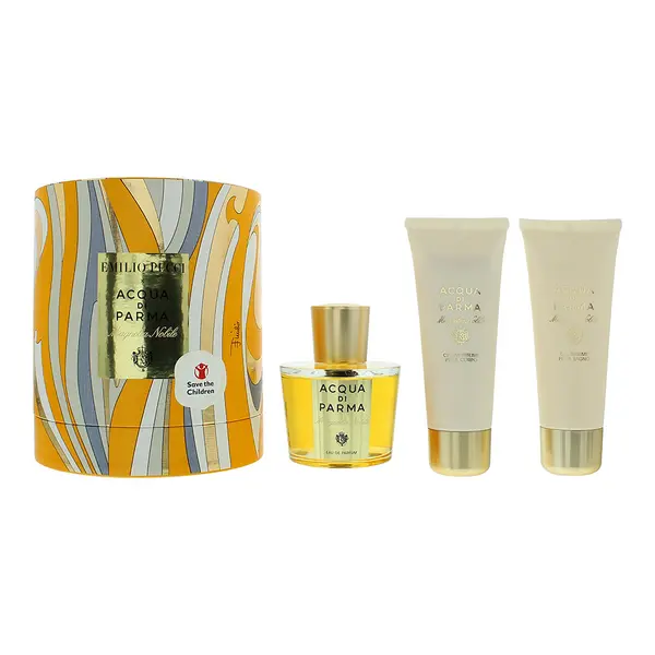 Acqua di Parma X Emilio Pucci Magnolia Nobile 3 Piece Gift Set: Eau de Parfum 100ml - Bath Shower Gel 75ml - Deodorant Spray 50ml