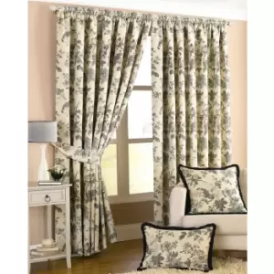 Riva Home Berkshire Ringtop Curtains (66x72 (168x183cm)) (Black/Ivory) - Black/Ivory