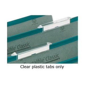Rexel Crystalfile Classic Linked Top Tabs Clear - 1 x Pack of 50 Tabs
