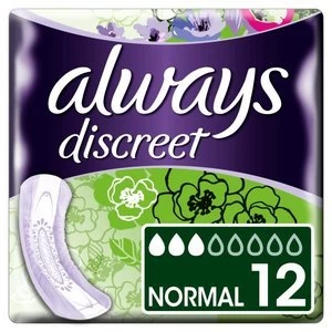 Always Discreet Moderate Normal non-winged Pad 12PK