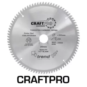 Trend CRAFTPRO Aluminium and Plastic Cutting Saw Blade 254mm 80T 30mm