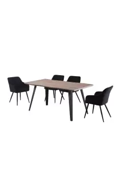 'Camden Rocco' LUX Dining Set a Table and Chairs Set of 4