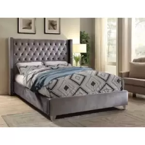 Envisage Trade - Adriana Upholstered Beds - Plush Velvet, Super King Size Frame, Steel - Steel
