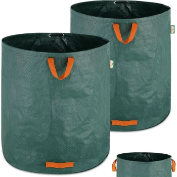 2x Garden Bags Waste & Storage 500 Litre Heavy Duty Woven PE Material Carry Handles - Gardebruk