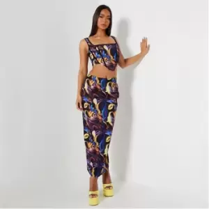 I Saw It First Abstract Print Midaxi Skirt - Multi