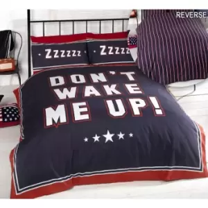 Don't Wake Me Up Single Duvet Cover Set Navy Bedding