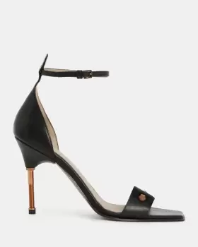 AllSaints Betty Square Toe Leather Heeled Sandals