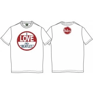 The Beatles 'I Love The Beatles' Vintage Mens Medium T-Shirt - White