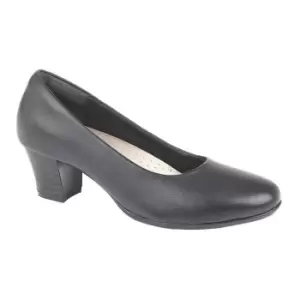 Mod Comfys Womens/Ladies Leather Heel Court Shoes (6 UK) (Black)