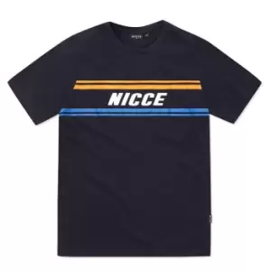 Nicce Border T-Shirt Mens - Blue