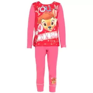 Disney Girls Bambi Pyjamas (4-5 Years) (Pink/Red)