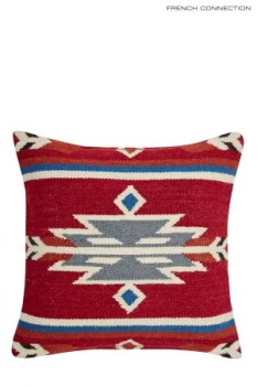 French Connection Aztec Cushion Red