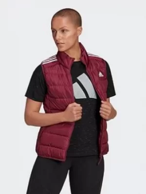 adidas Essentials Light Down Vest, Red, Size XL, Women