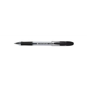 5 Star Elite Rubber Grip Ball Pen 1.0mm Tip 0.5mm Line Black Pack of 12