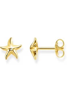 Ladies Thomas Sabo Gold Plated Sterling Silver Glam & Soul Starfish Stud Earrings H2001-413-39
