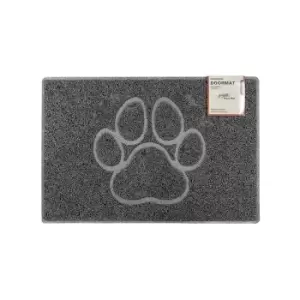 Oseasons Paw Small Embossed Doormat - Grey