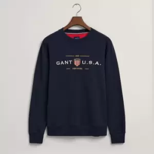 Gant Banner Shield Cotton-Blend Jersey Sweatshirt - M