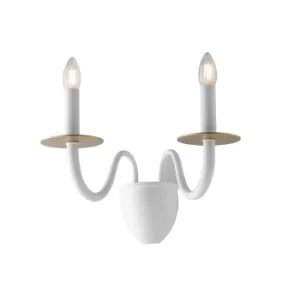 ARMSTRONG Twin 2 Light Candle Wall Light White 45x36x26cm