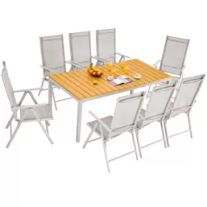 Bern Aluminium Table and Chairs Dining Table Set Cream