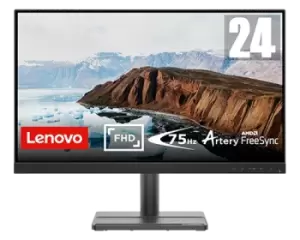 Lenovo L24e-30 24" Full HD Monitor (VA, 75Hz 4ms, HDMI VGA, FreeSync, Telefoon Houder, Kantelbaar)