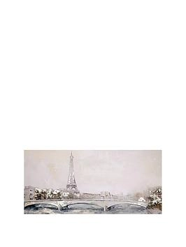 Arthouse Paris Scene Canvas 60 x 120cm 45% MDF, 45% Polyester Canvas, 5% Metal, 5% Foil - wilko