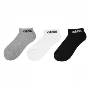 adidas 3 Pack Logo Socks - Blk/Gry/White