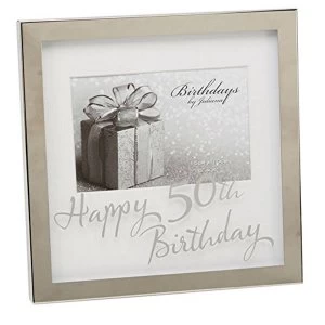 6" x 4" - Birthdays by Juliana Silverplated Box Frame - 50th