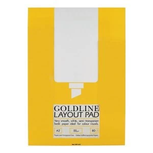 Goldline Layout Pad Bank Paper 50gsm 80 Pages A2 Ref GPL1A2Z
