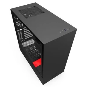NZXT H510i Midi Tower RGB Gaming Case - Black/Red Tempered Glass