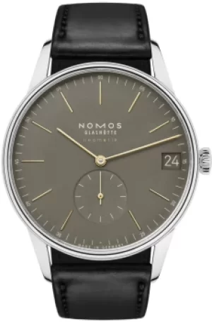 Nomos Glashutte Watch Orion Neomatik 41 Date Olive Gold Sapphire Crystal
