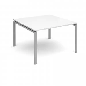 Adapt II square Boardroom Table 1200mm x 1200mm - Silver Frame White