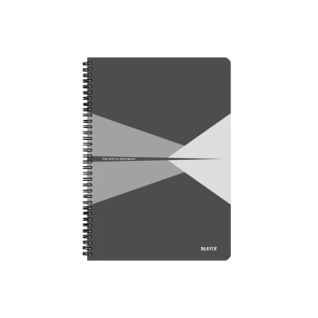 Office Notebook A4 Ruled, Wirebound with Polypropylene Cover 90 Sheets. Grey - Outer Carton of 5