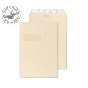 Blake Premium Business C4 140gm2 Woven Peel and Seal Window Pocket Envelopes Cream Pack of 125
