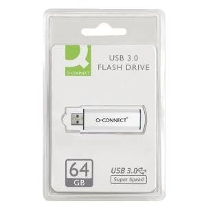 Q-Connect SilverBlack USB 3.0 Slider 64GB Flash Drive 43202005 KF16371