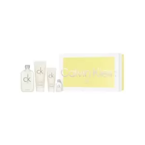 Calvin Klein Ck One Eau de Toilette Unisex Perfume Gift Set Spray (200Ml) With Shower Gel Body Lotion & 15ml Eau de Toilette